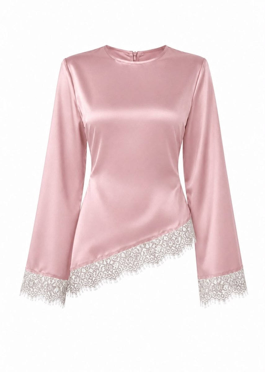 Pink Asymmetrical shirt - Layali Al Noor