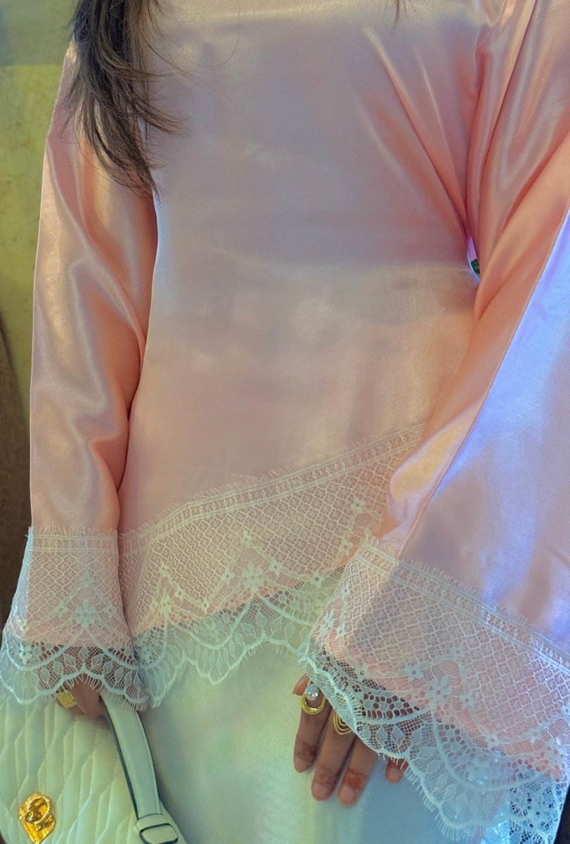 Pink Asymmetrical shirt - Layali Al Noor