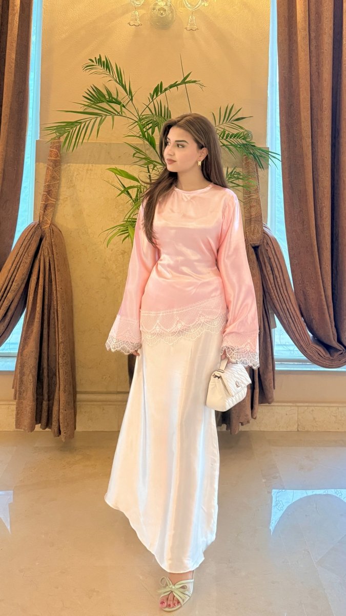 Pink Asymmetrical shirt - Layali Al Noor