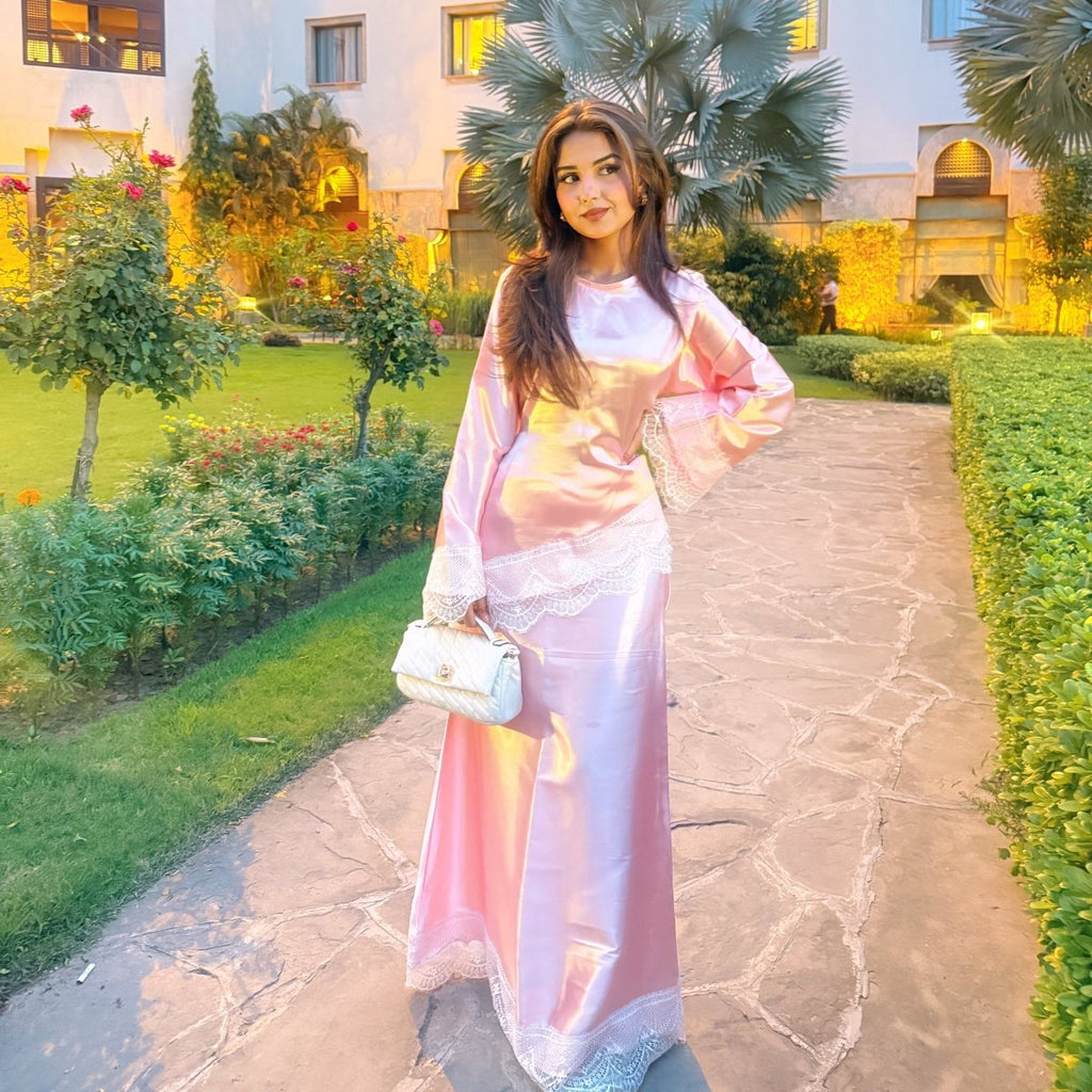Pink Asymmetrical shirt - Layali Al Noor